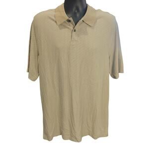 NYNE Men's M Beige 3/4 Button Short Sleeve Polo T-Shirt